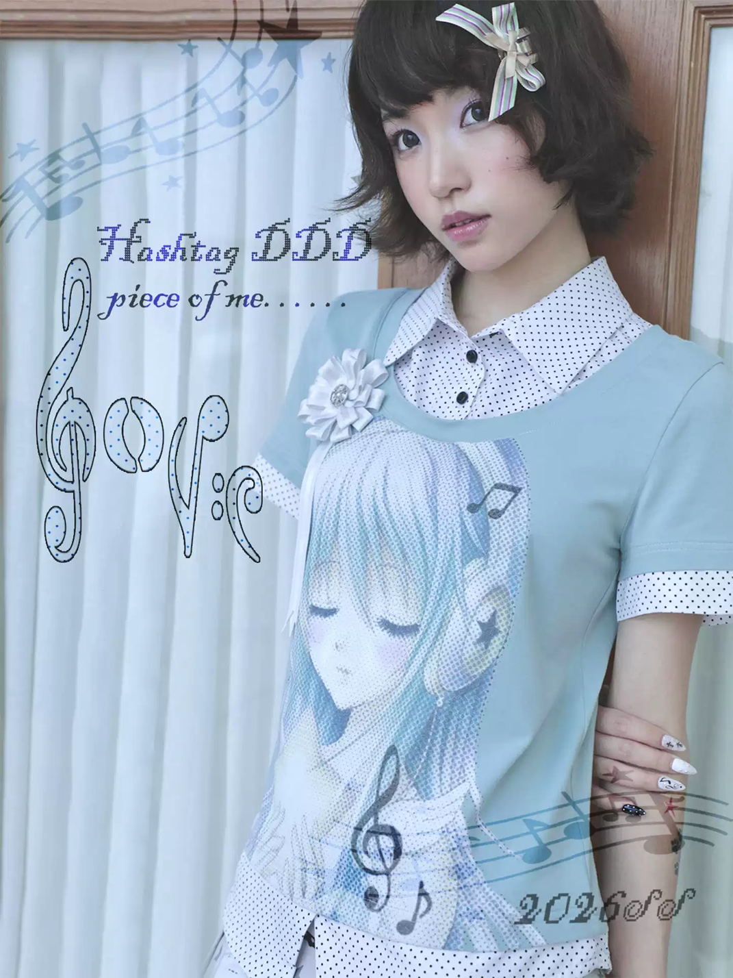 Music Girl Polka-Dot Collar Tee — view 2