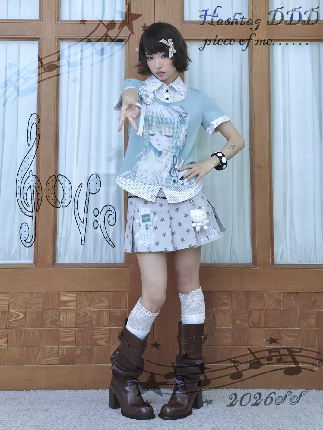 Music Girl Polka-Dot Collar Tee — view 4