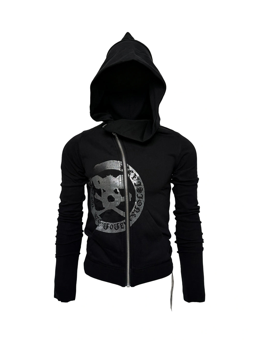 Glitter Skull Offset-Zip Hoodie — view 1