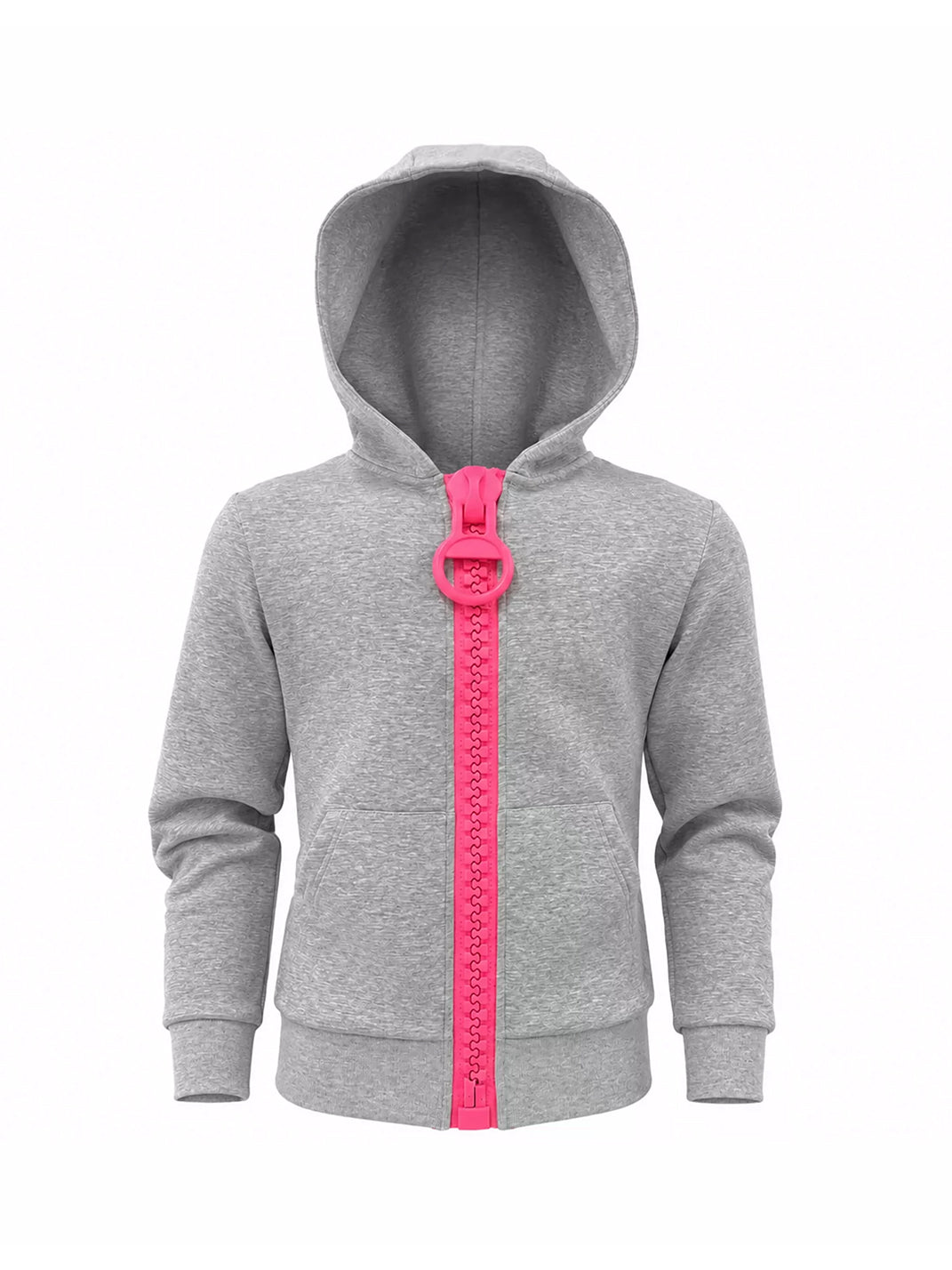 Pink Statement-Zip Cotton Hoodie — view 3