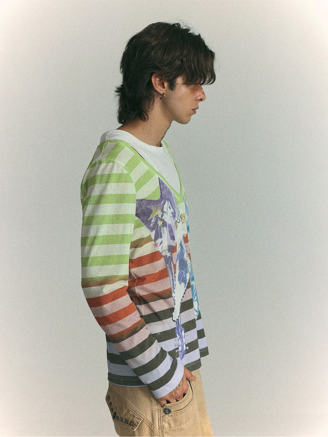 Gradient Stripe Guitar Layered Tee — view 2