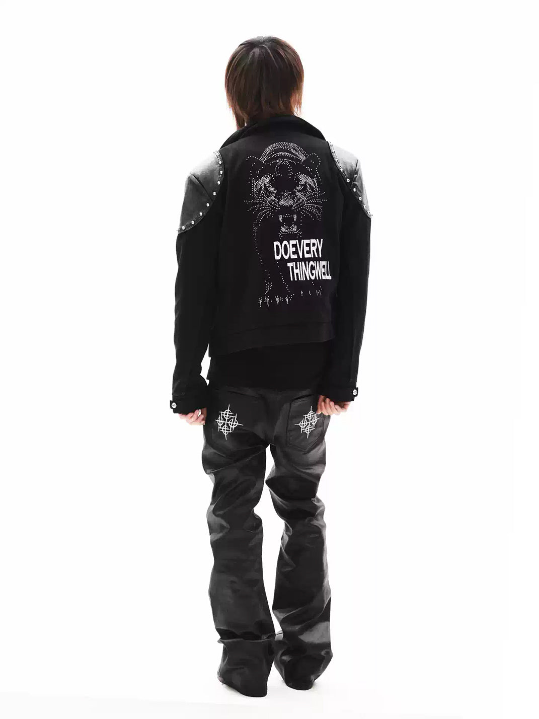 Studded Panther Canvas Zip Jacket - product view 3