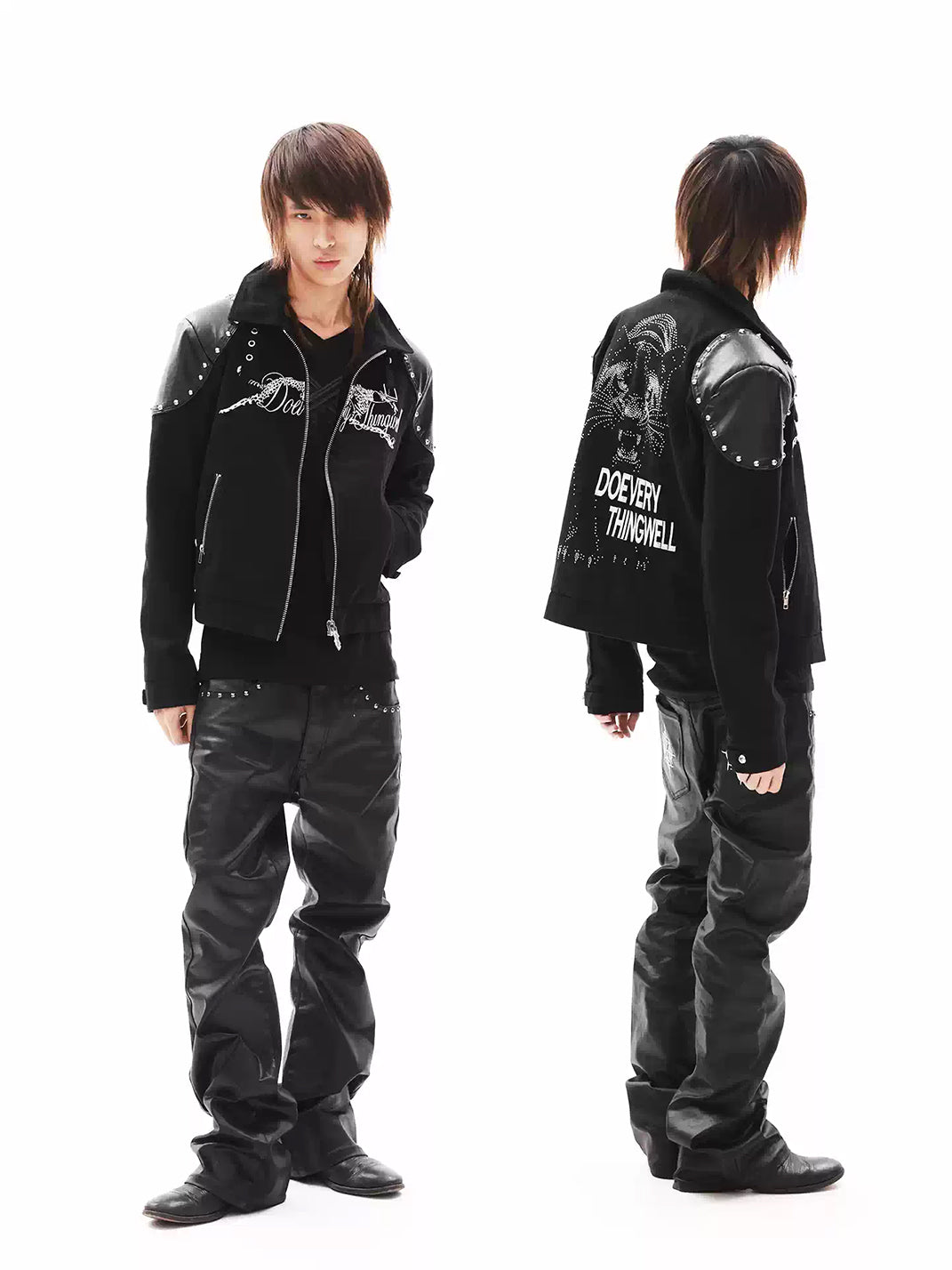 Studded Panther Canvas Zip Jacket - product view 5
