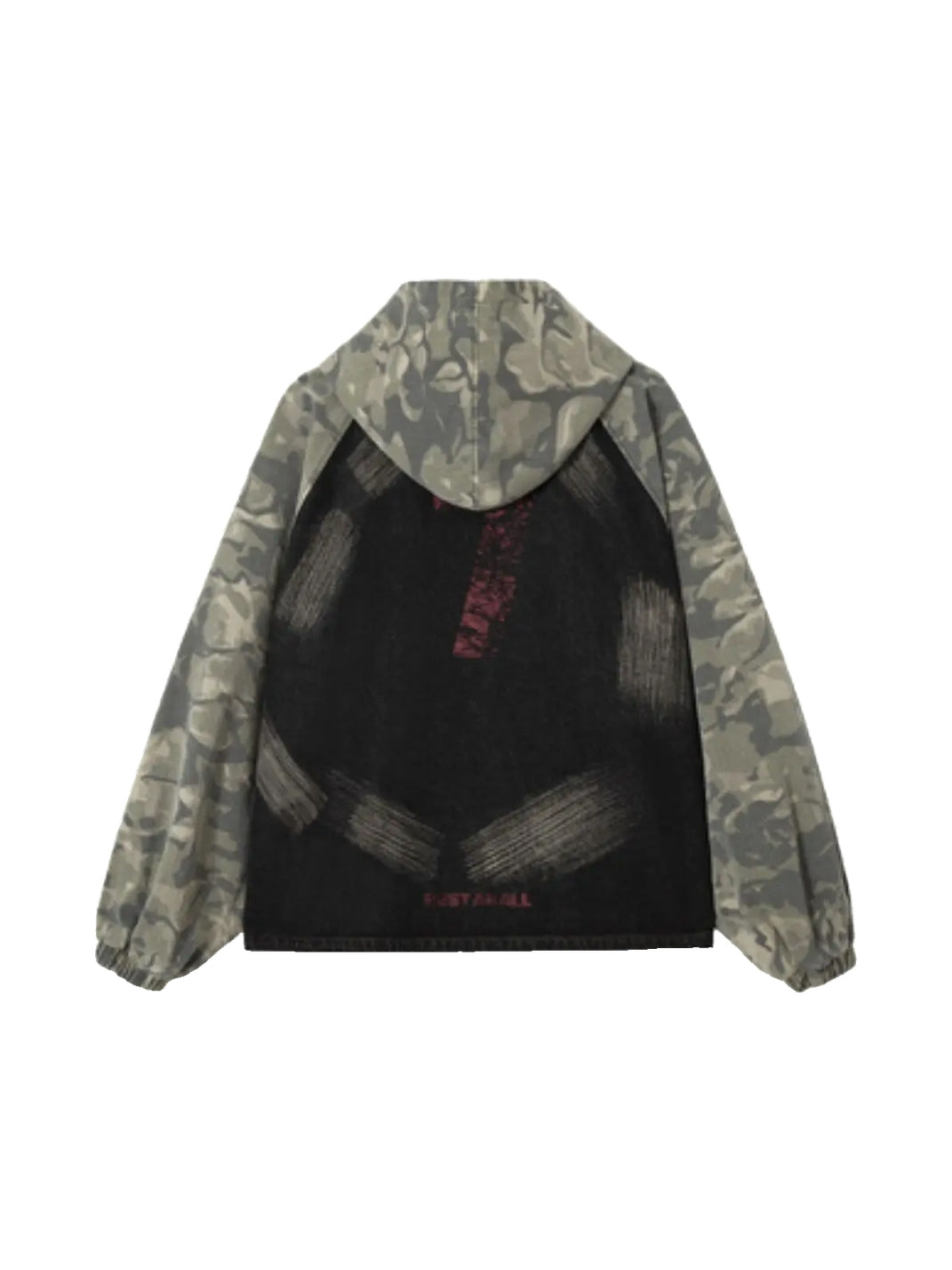 Graphic Camo Contrast Back Hooded Jacket - product view 6