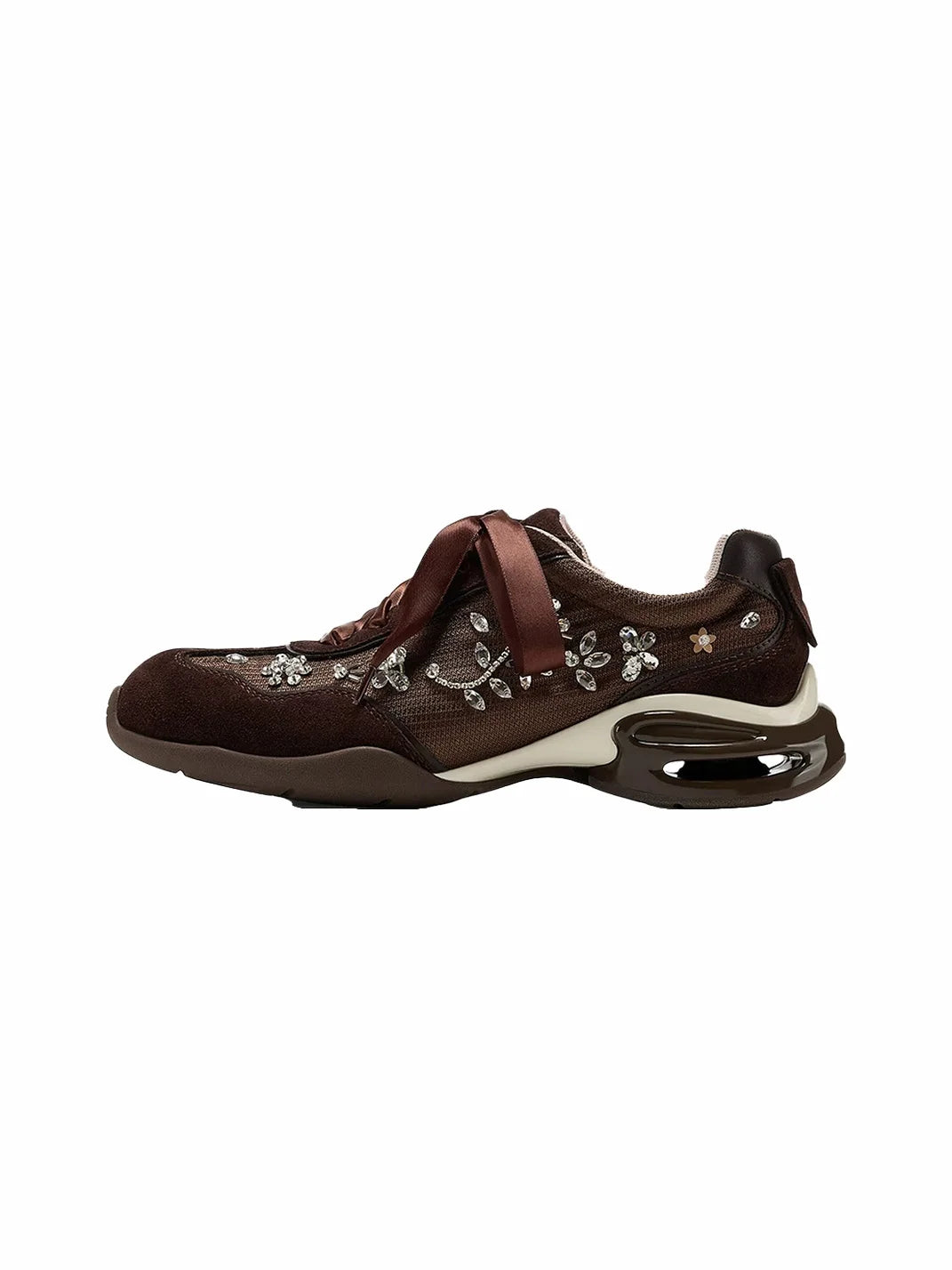 Floral Rhinestone Platform Ballet Sneakers - view 1
