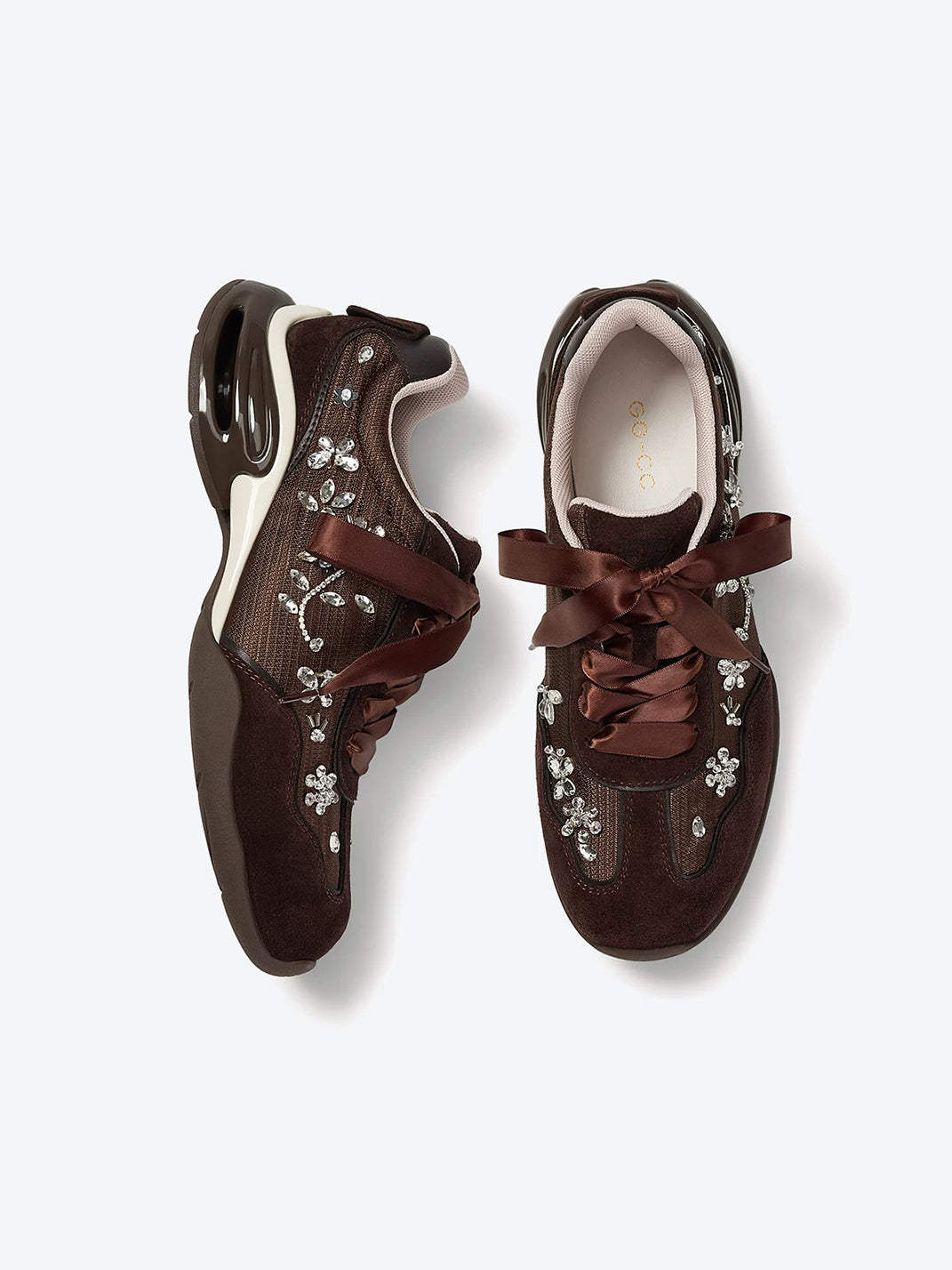 Floral Rhinestone Platform Ballet Sneakers - view 8