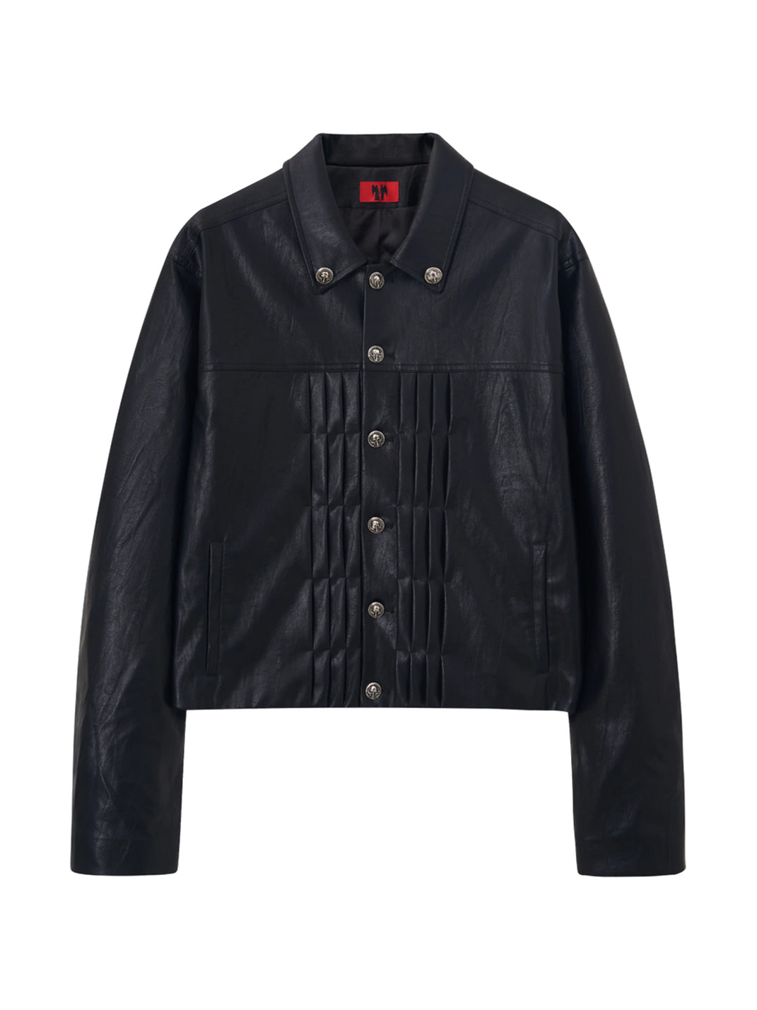 Black PU Jacket with Sleeve Zips - view 1
