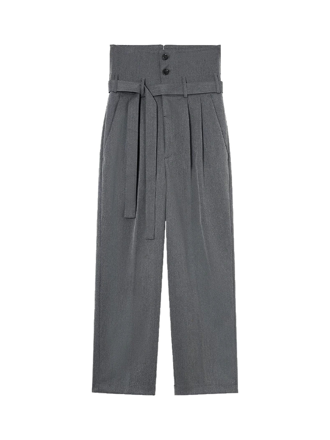 Foldover Waist Tie Belt Pleated Trousers - view 1