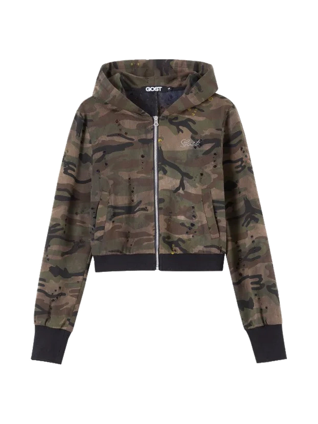 Horned-Hood Camo Zip Jacket - view 1