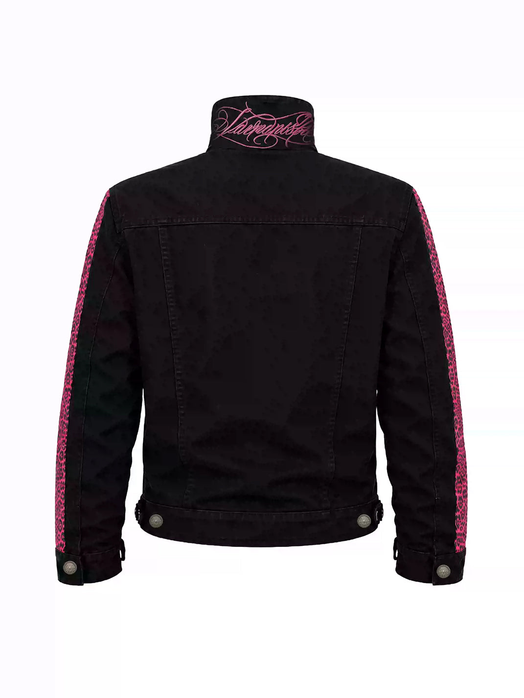 Pink Leopard-Panel Denim Jacket - view 2