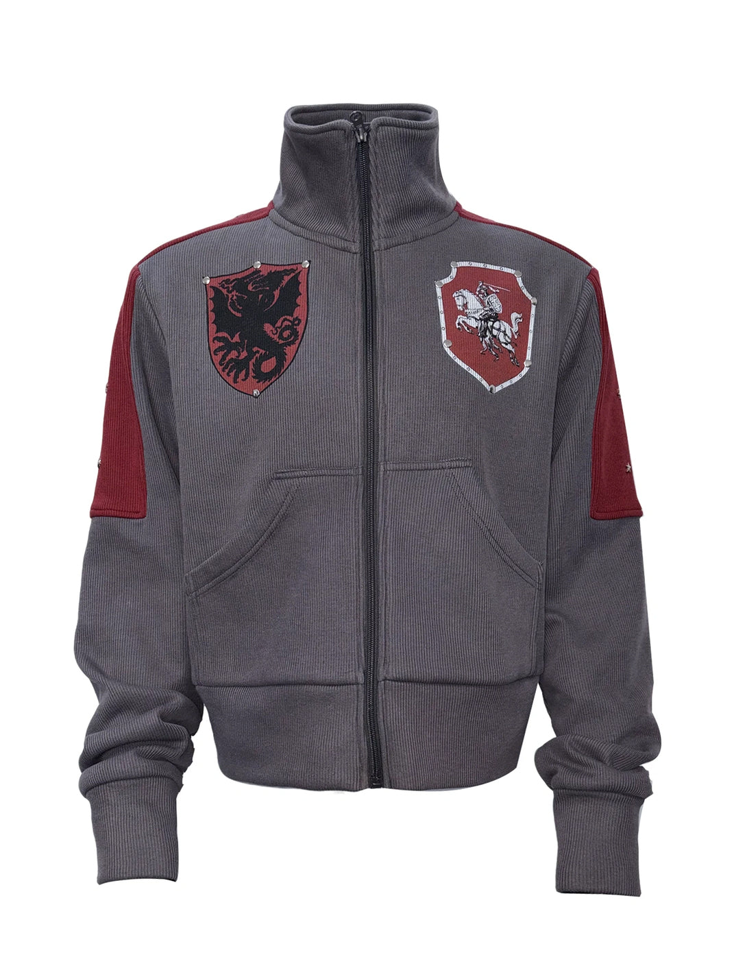 Shield Patch Contrast Panel Zip Jacket - view 1