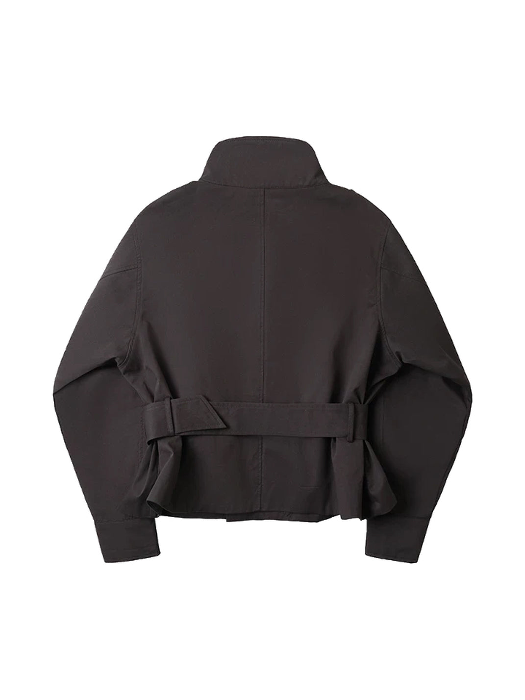 Eyelet-Belt Asymmetric Cotton Jacket - view 7