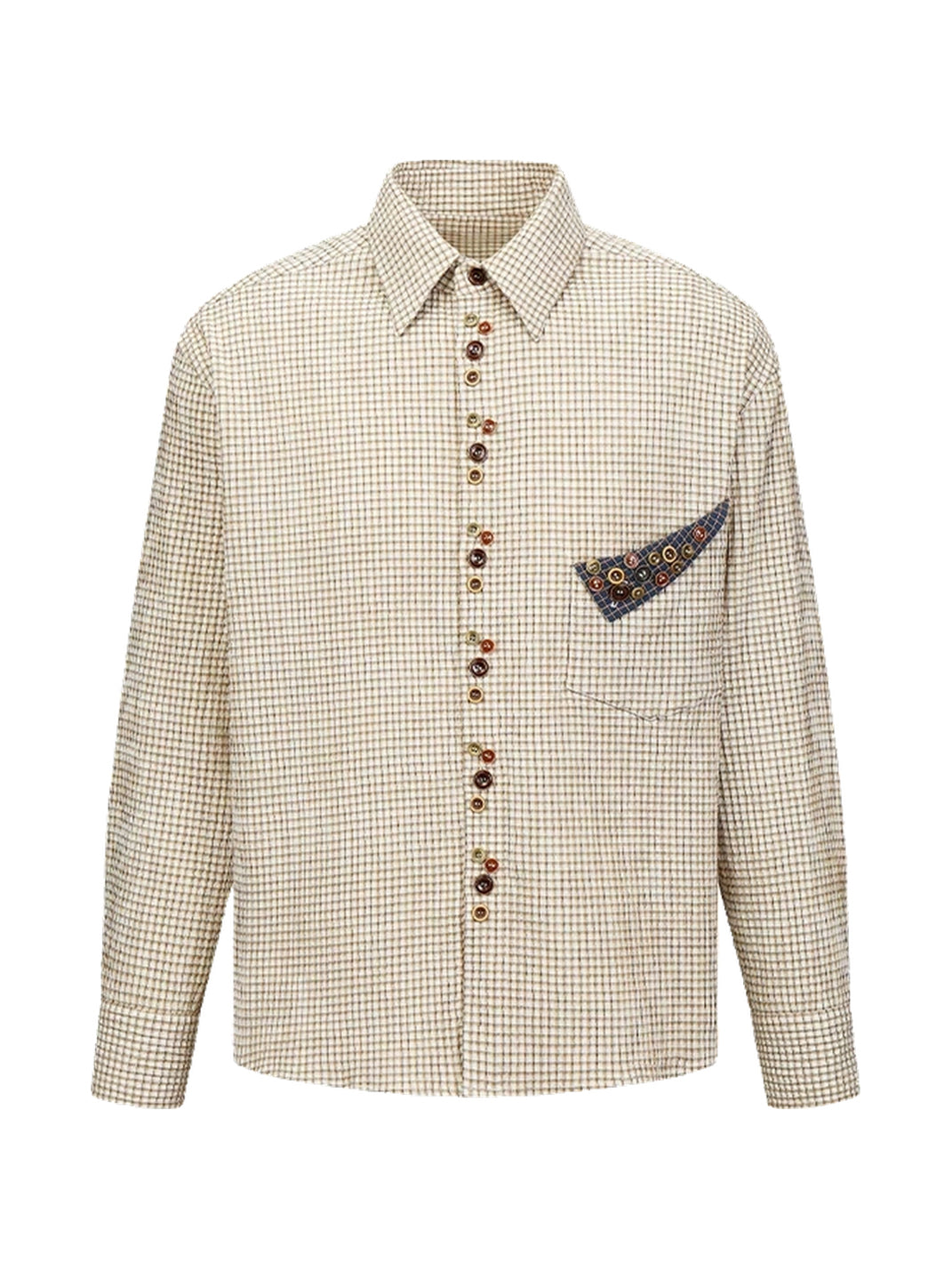 Fine Check Drop Shoulder Pocket Shirt - view 1