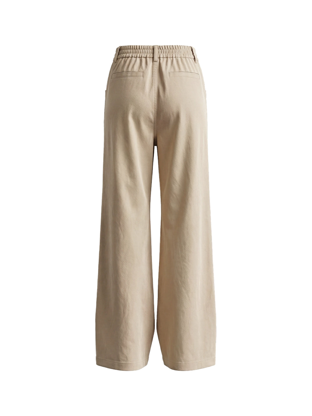 Oat Beige Metal Button Wide Leg Trousers - product view 10