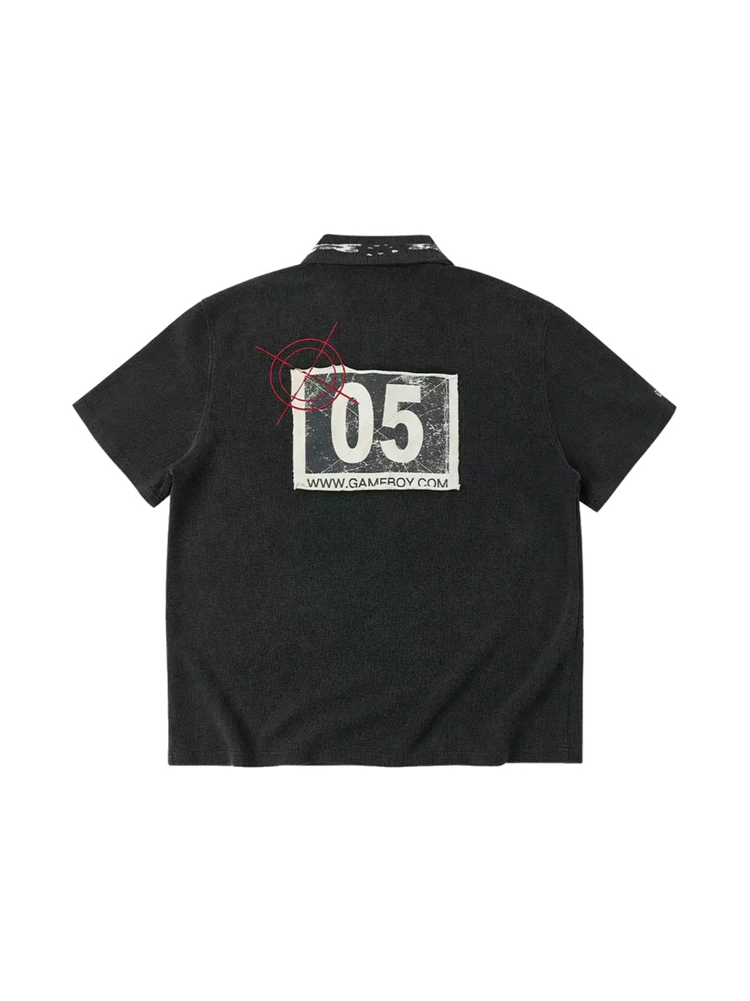 Black Waffle Embroidered Back Patch Polo - view 8
