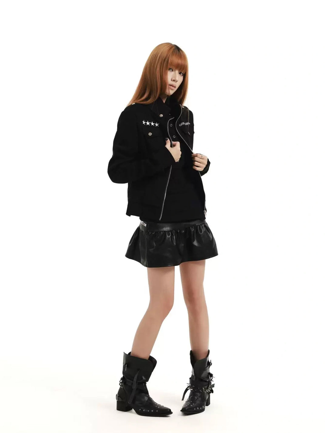 Star-Embroidered Thumbhole Zip Jacket - view 8