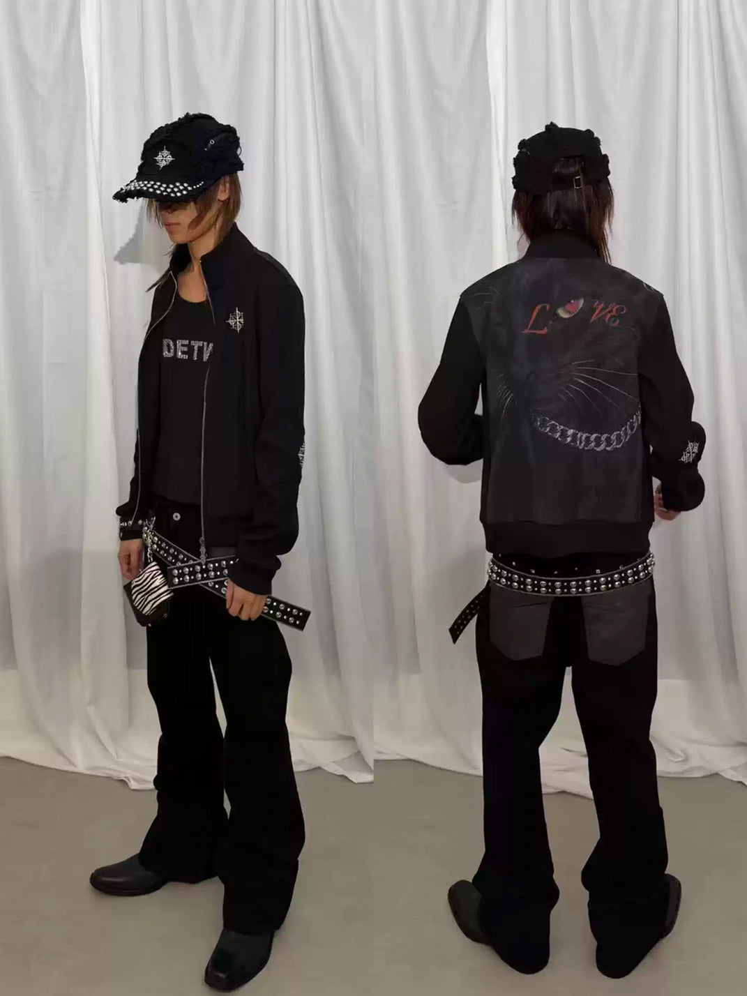 Cat Portrait Graphic-Back Zip Jacket - view 6