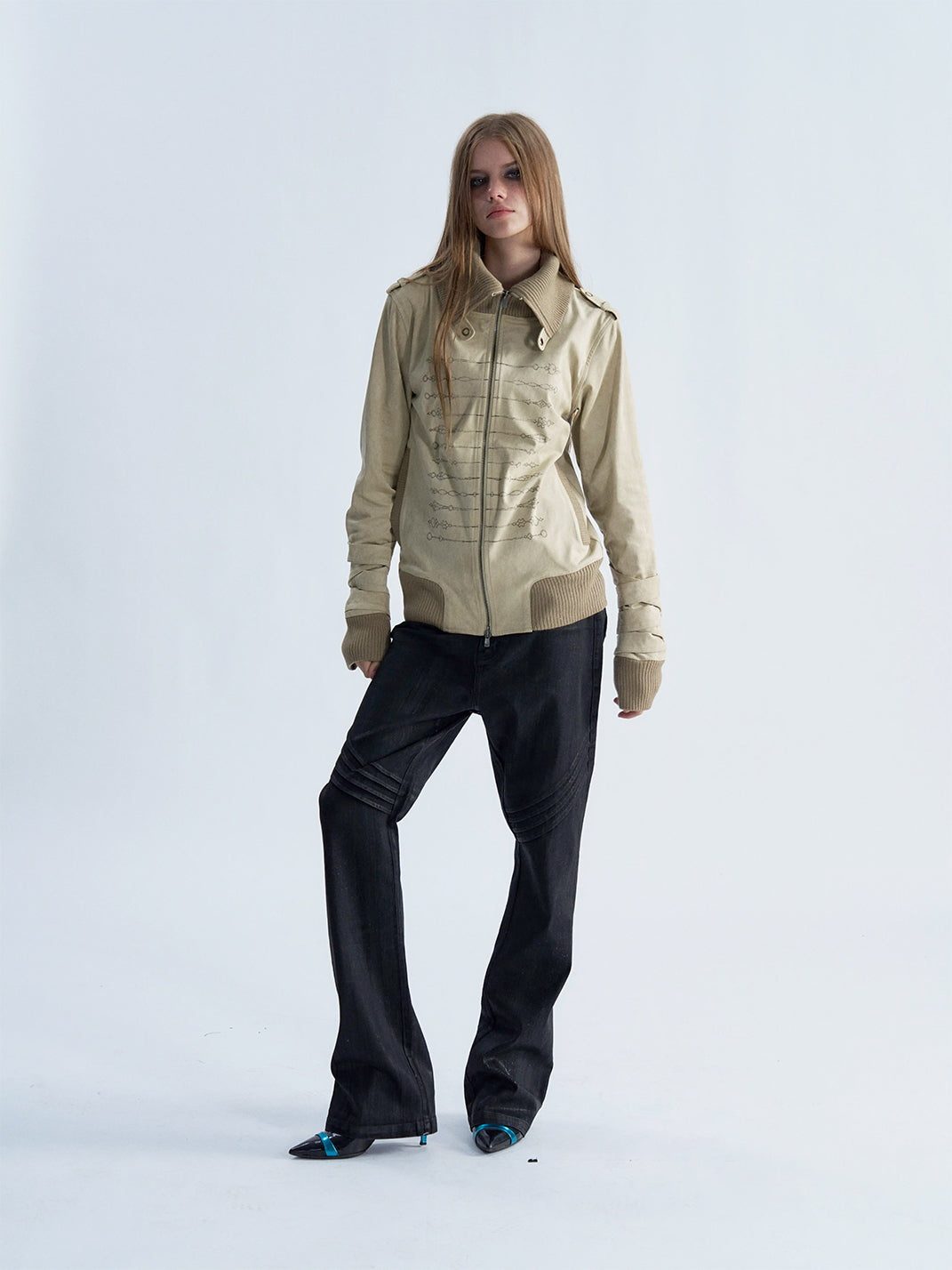 Clockwork Lace-Sleeve Fitted Jacket - view 8