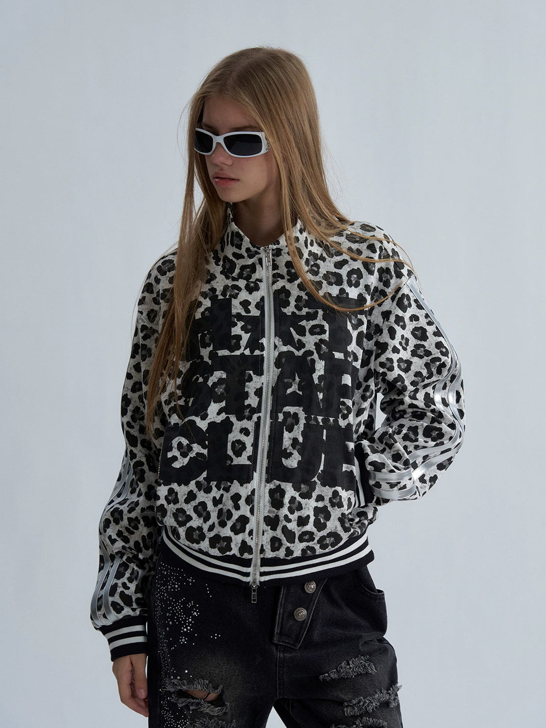 Monochrome Leopard Club Track Jacket - view 3