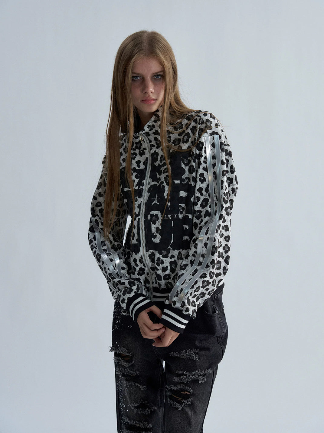 Monochrome Leopard Club Track Jacket - view 5