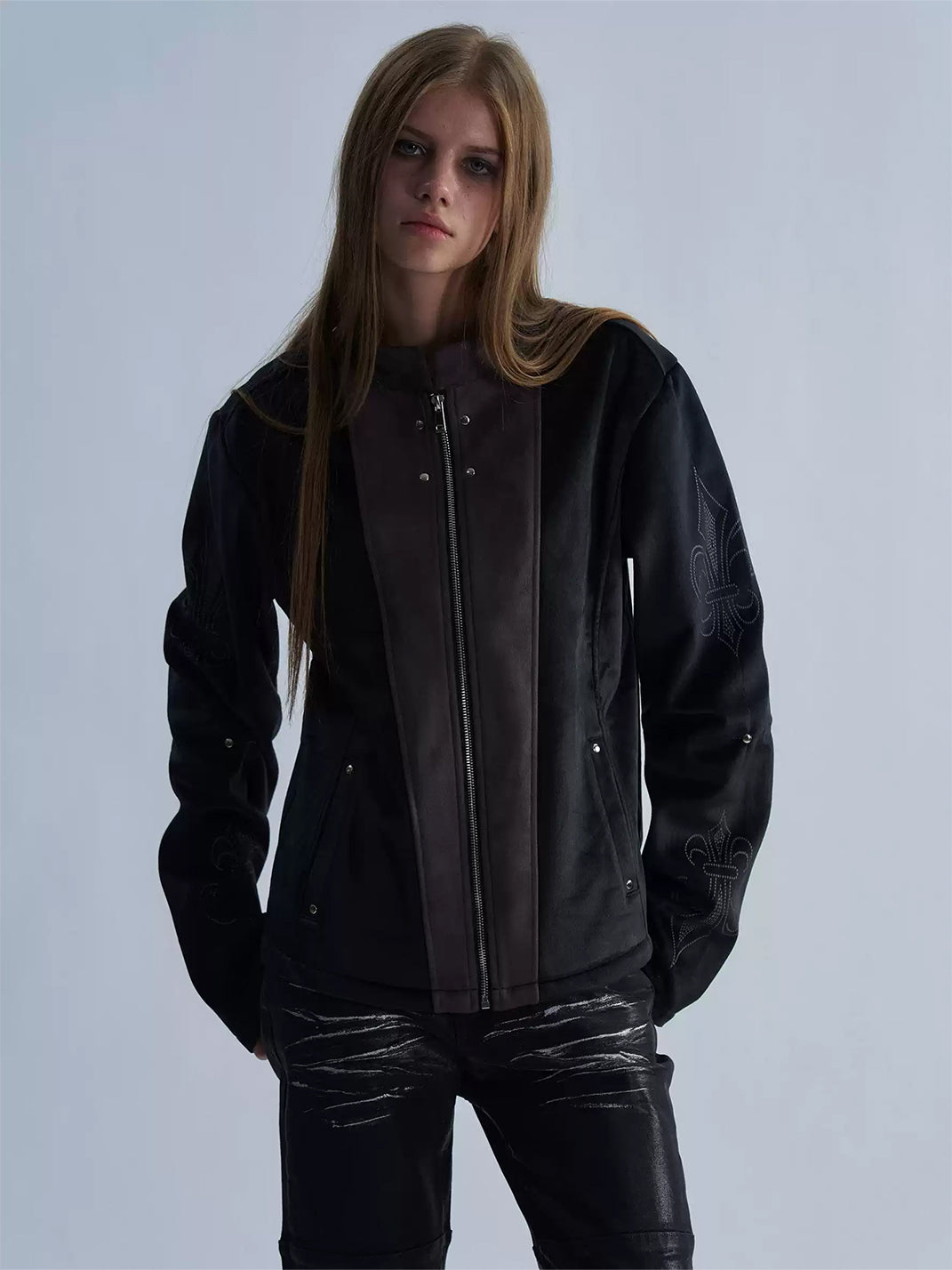 Fleur Crest Contrast-Panel Zip Jacket - view 3