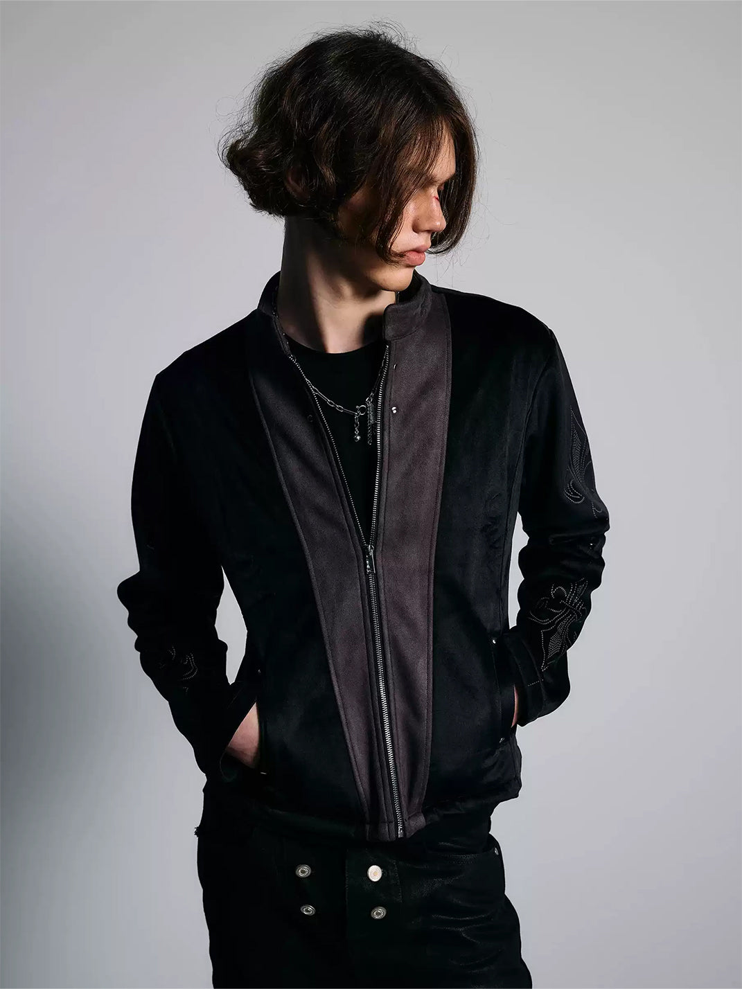 Fleur Crest Contrast-Panel Zip Jacket - view 4