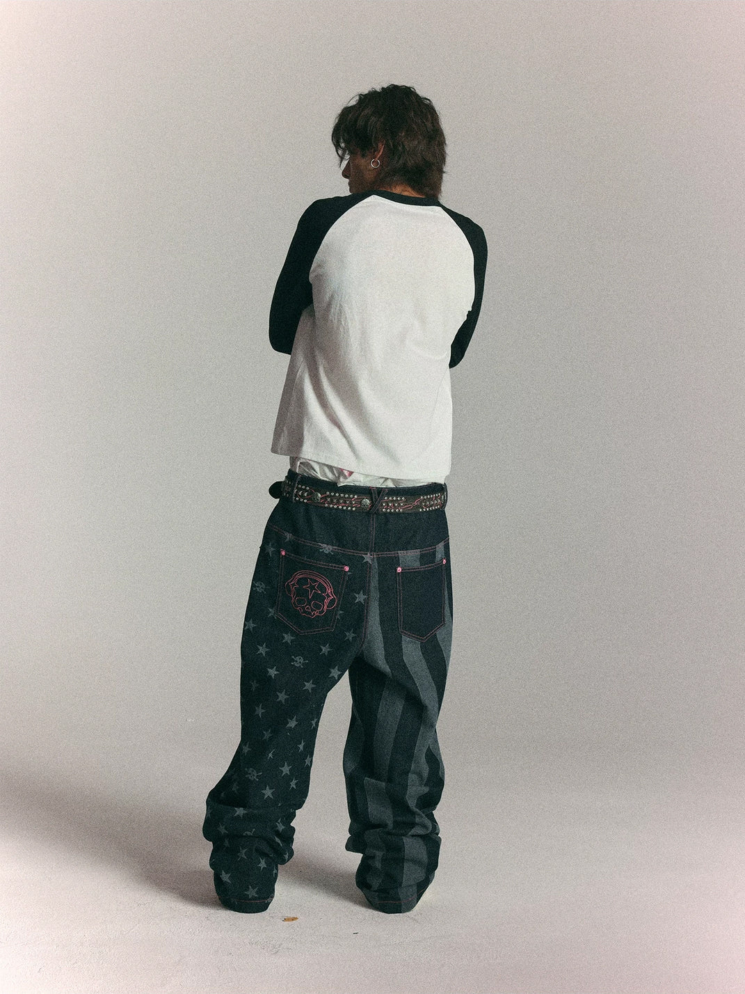 Star Stripe Patchwork Dark Denim Jeans - view 8