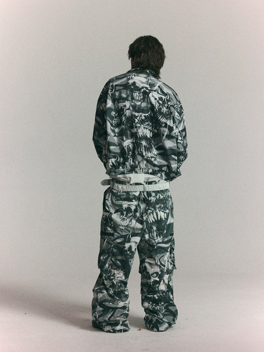 Skull Camouflage Cropped Racing Zip Jacket - product view 8