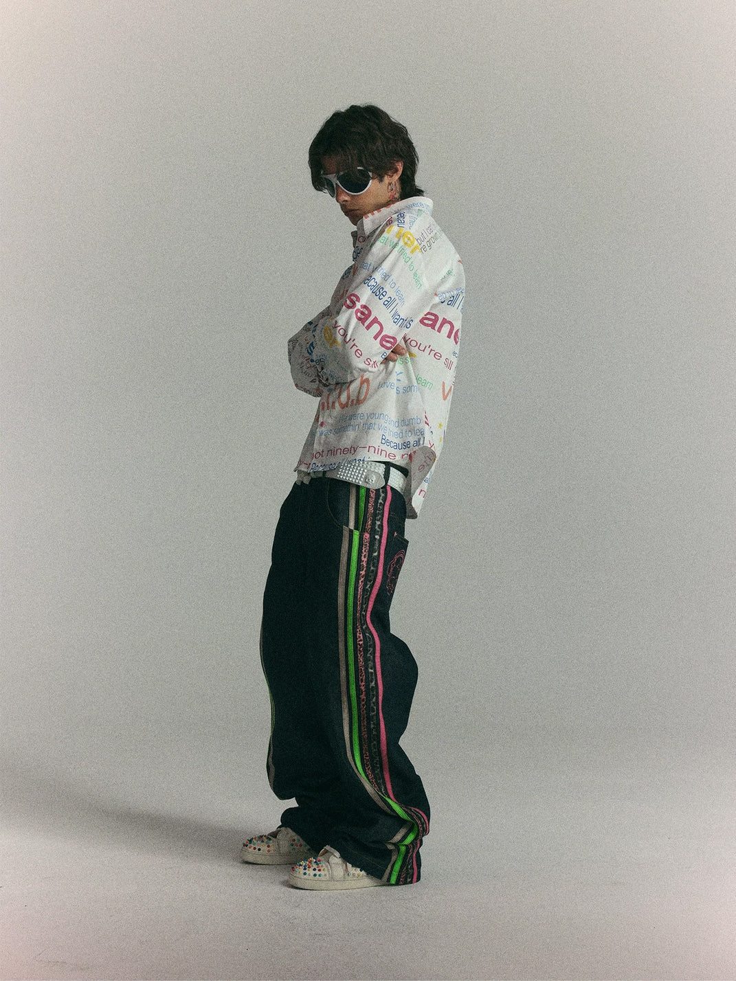 Multicolor Letter Print Relaxed Cotton Shirt - view 7