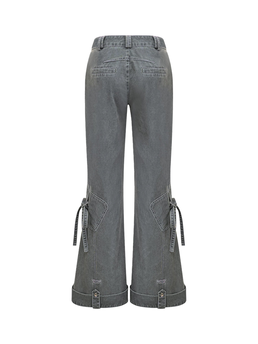 Sculpted Knee Tie Detail Twill Trousers - view 9
