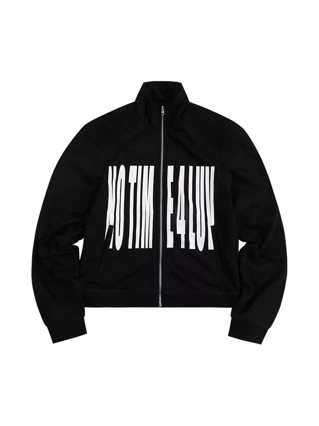 Pleated Shoulder Graphic Cropped Zip Jacket - product view 5