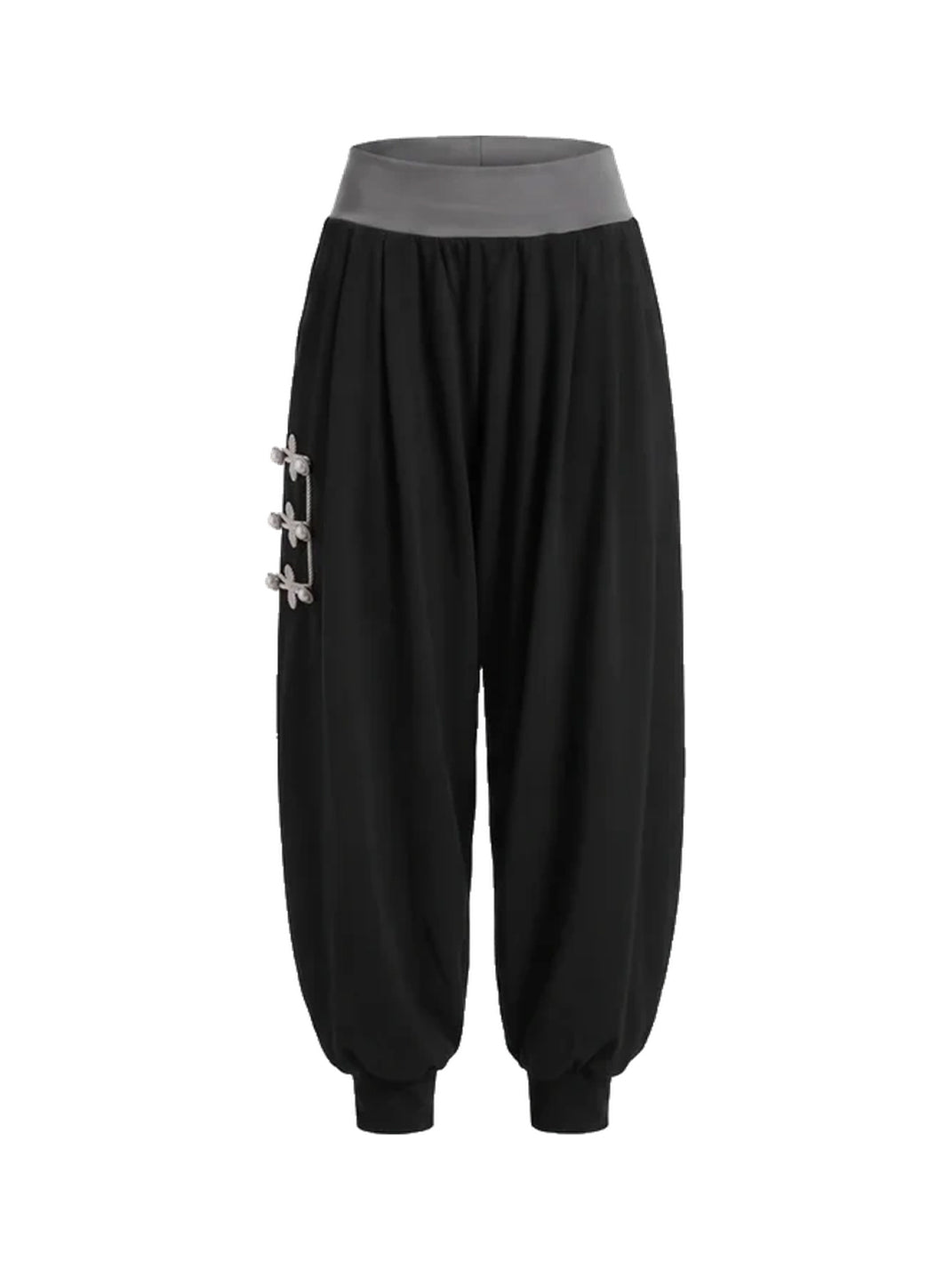 Contrast Waist Knotted Harem Trousers - product view 1