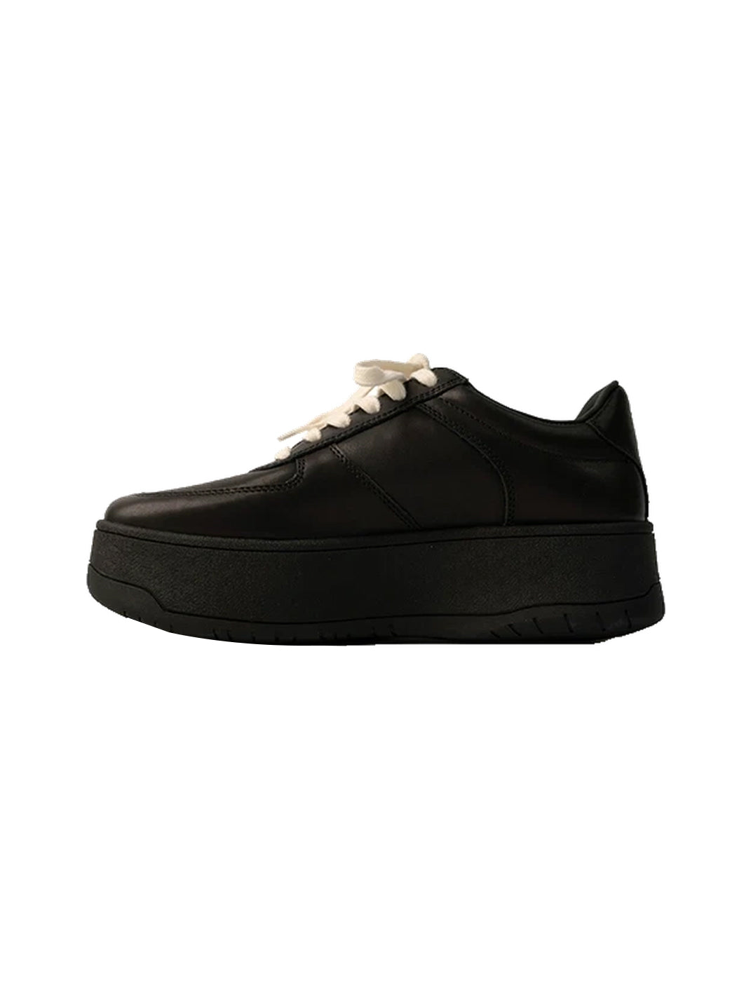 Split Toe Leather Platform Lace-Up Sneakers - 1