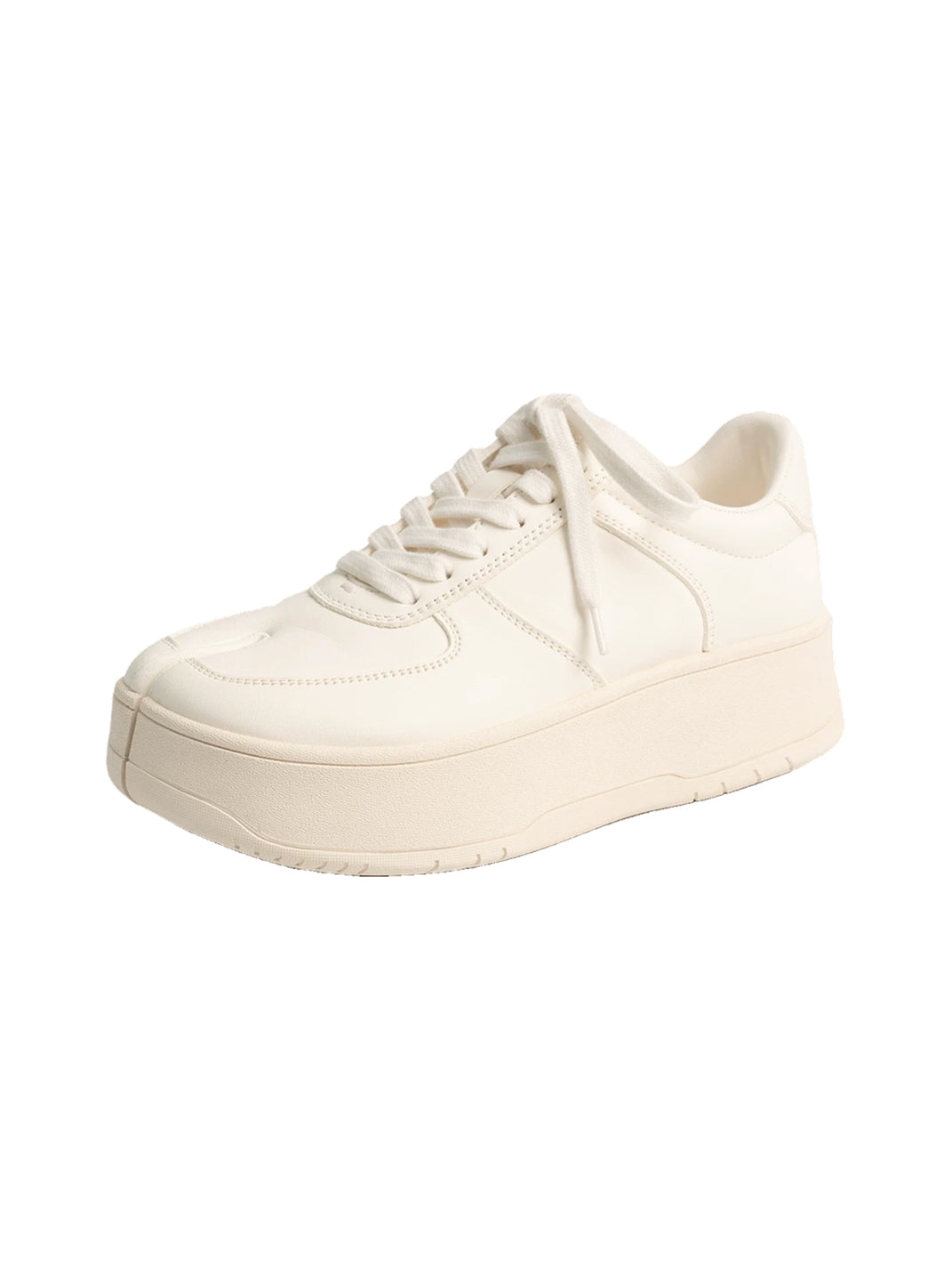 Split Toe Leather Platform Lace-Up Sneakers - 7