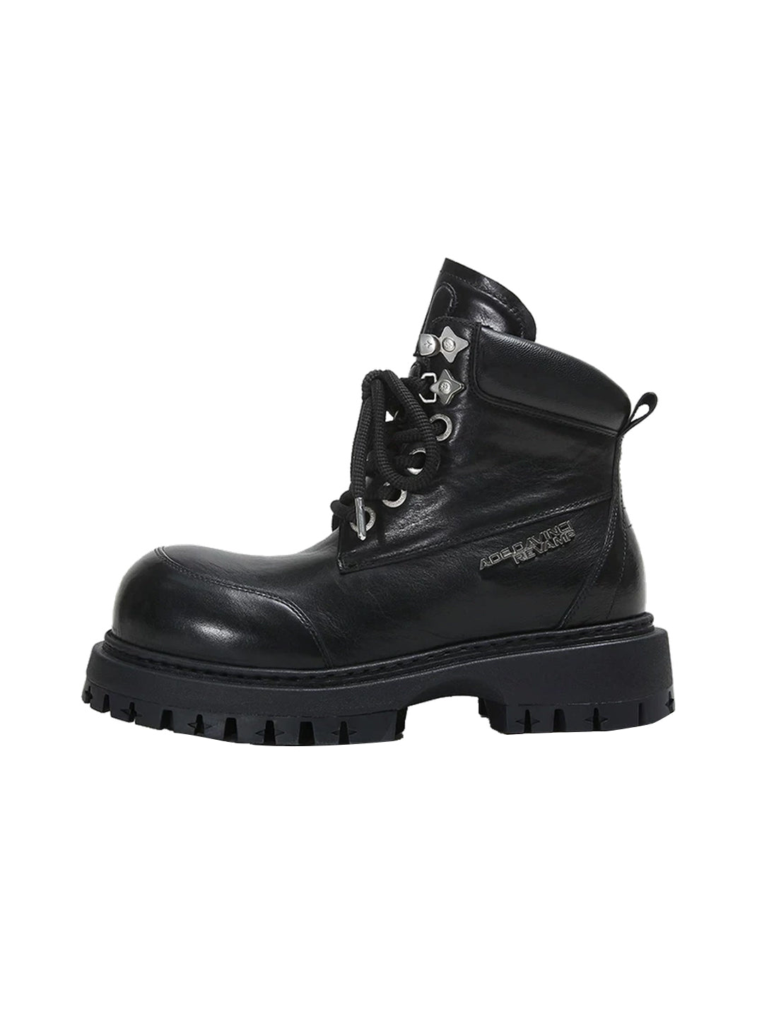 Floral Hardware Lug Sole Leather Boots - 1