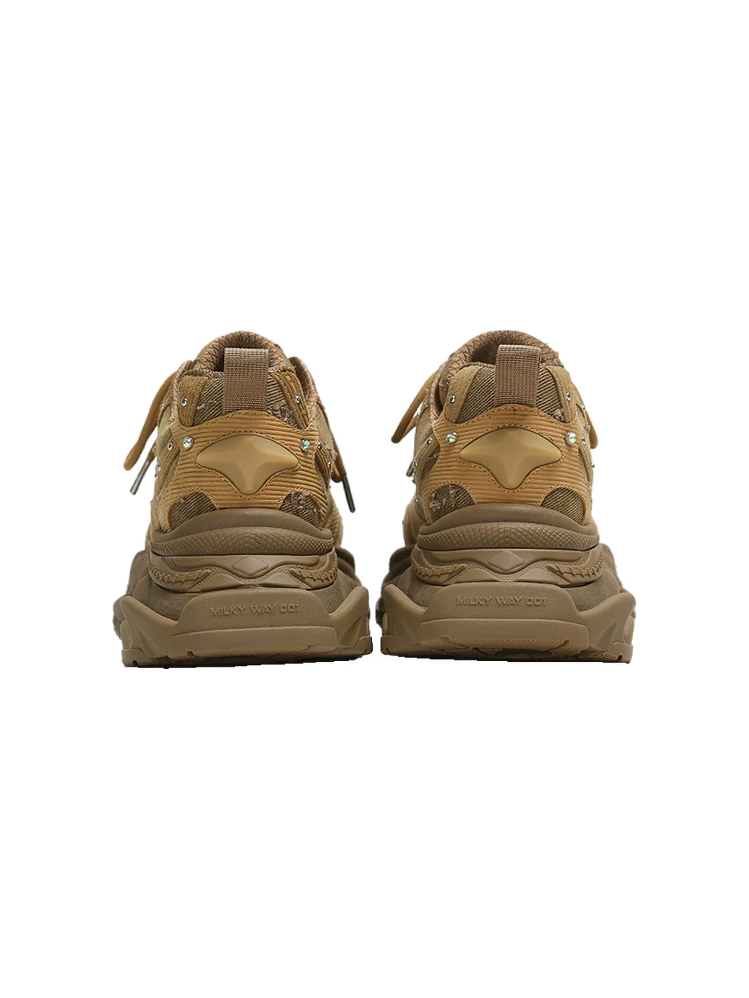 Sculpted Sole Brown Panel Sneakers - 6