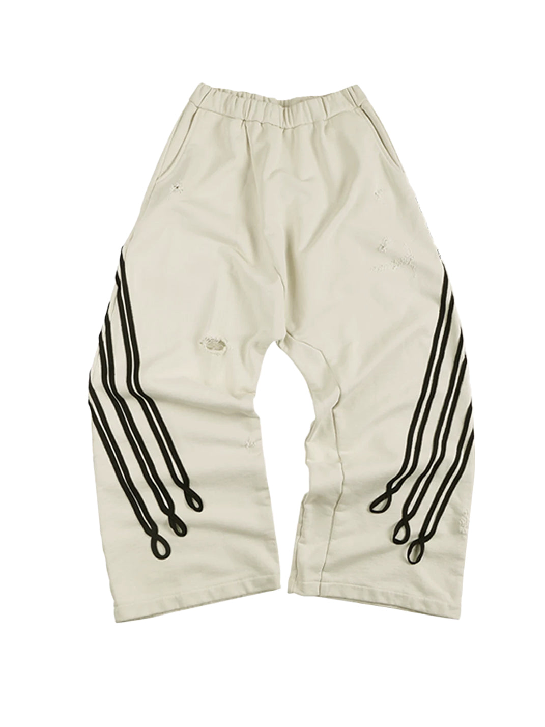 Looped Tape-Trim Curved-Leg Cotton Sweatpants - product view 2