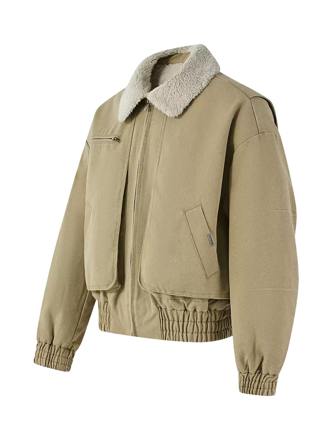 Fleece Collar Canvas Workwear Zip Jacket - product view 9