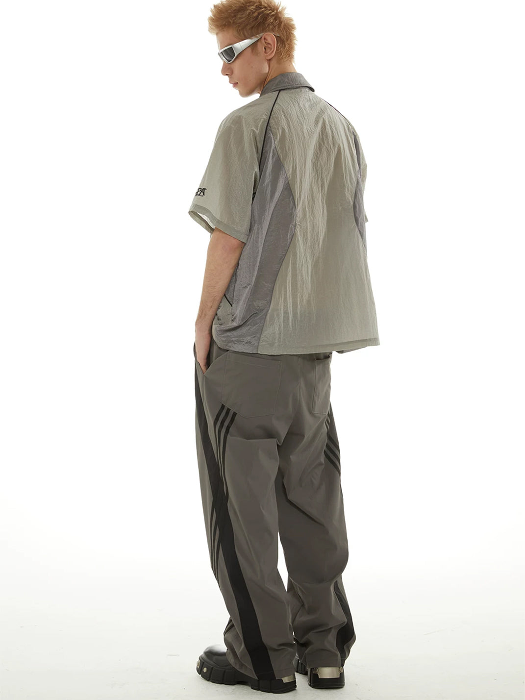 Contrast Side Stripe Drawstring Straight Leg Pants - view 13