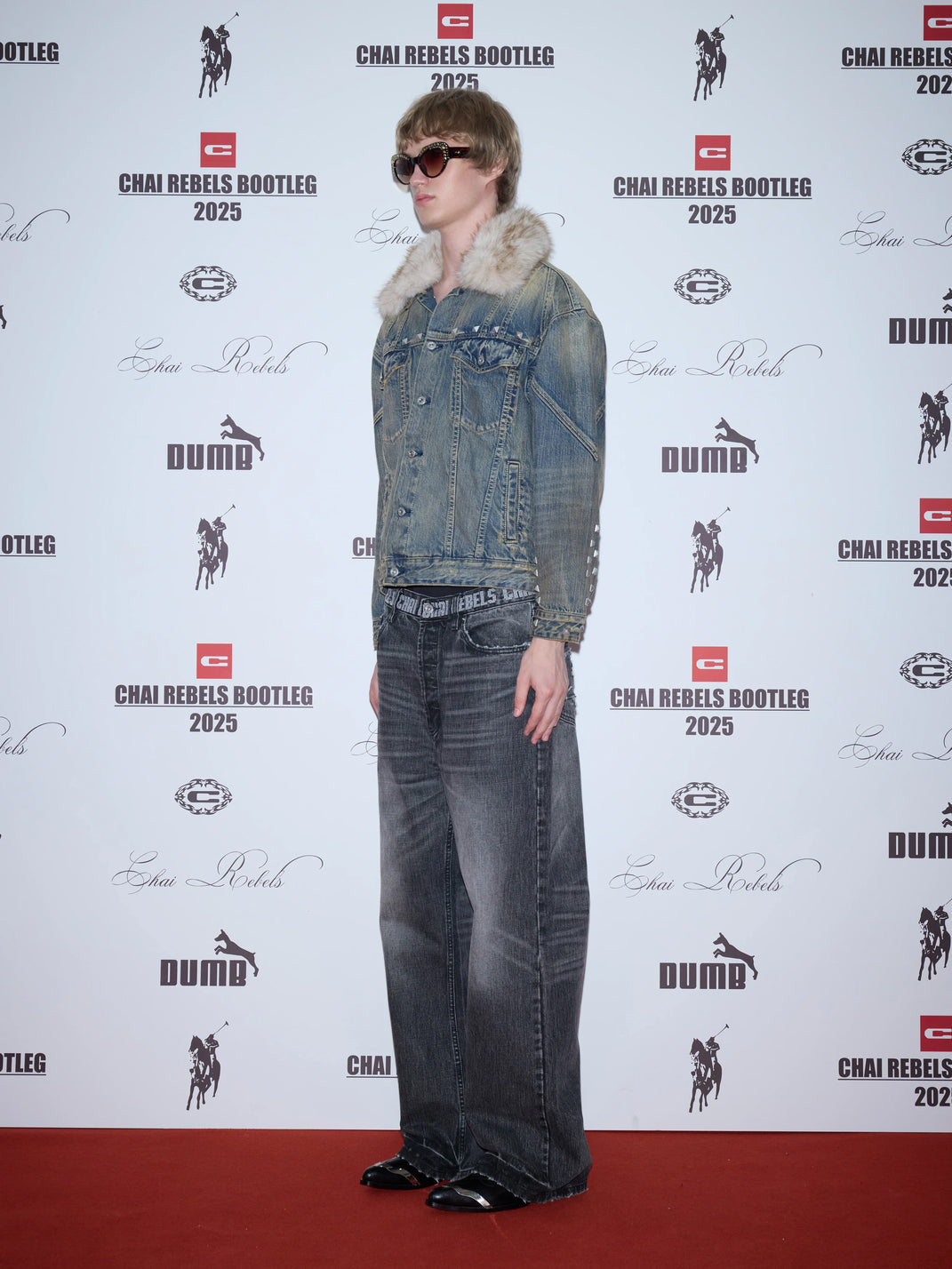 Studded Denim Jacket With Plush Collar - product view 6