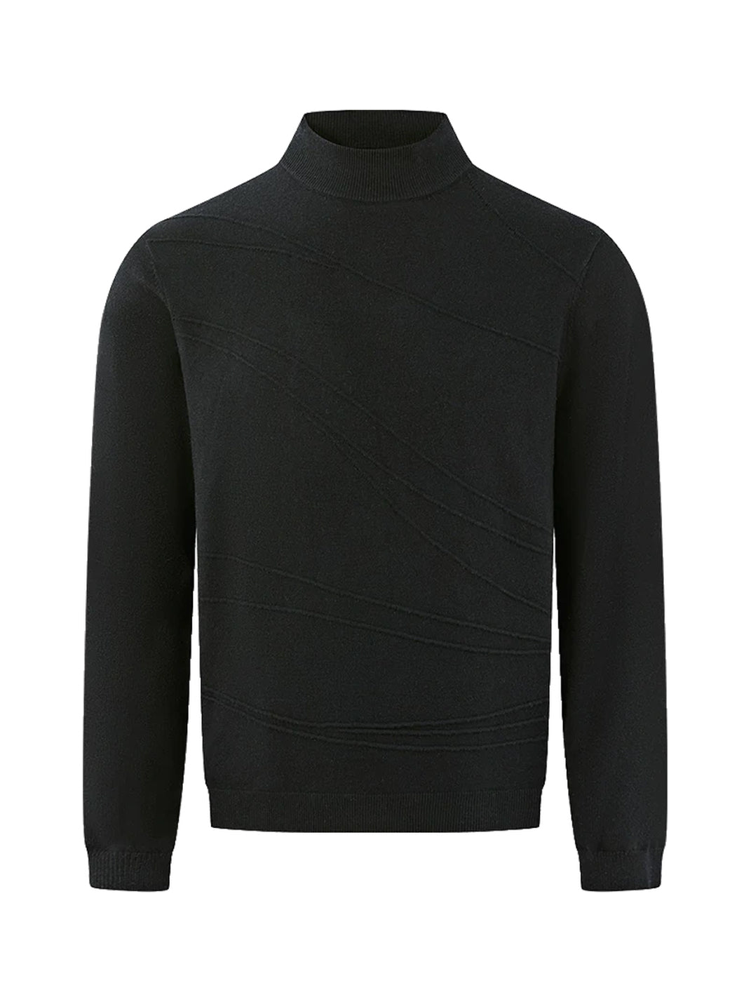 Raised Curve Mock Neck Knit Sweater - product view 6