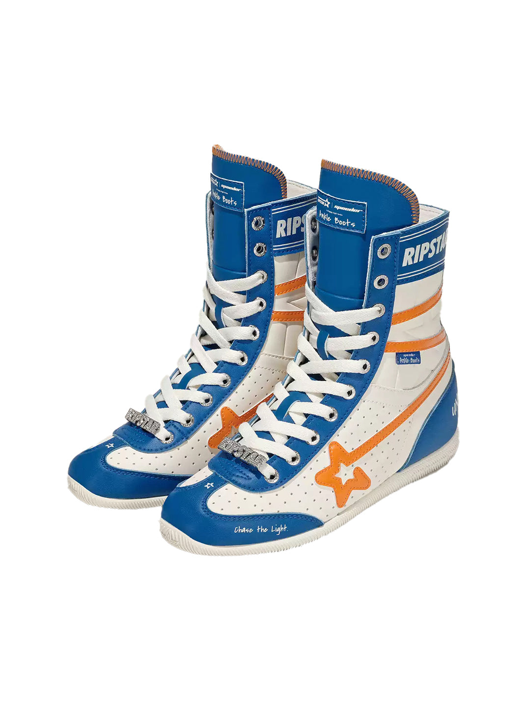 Star Panel Lace-Up Lift Boots - 6