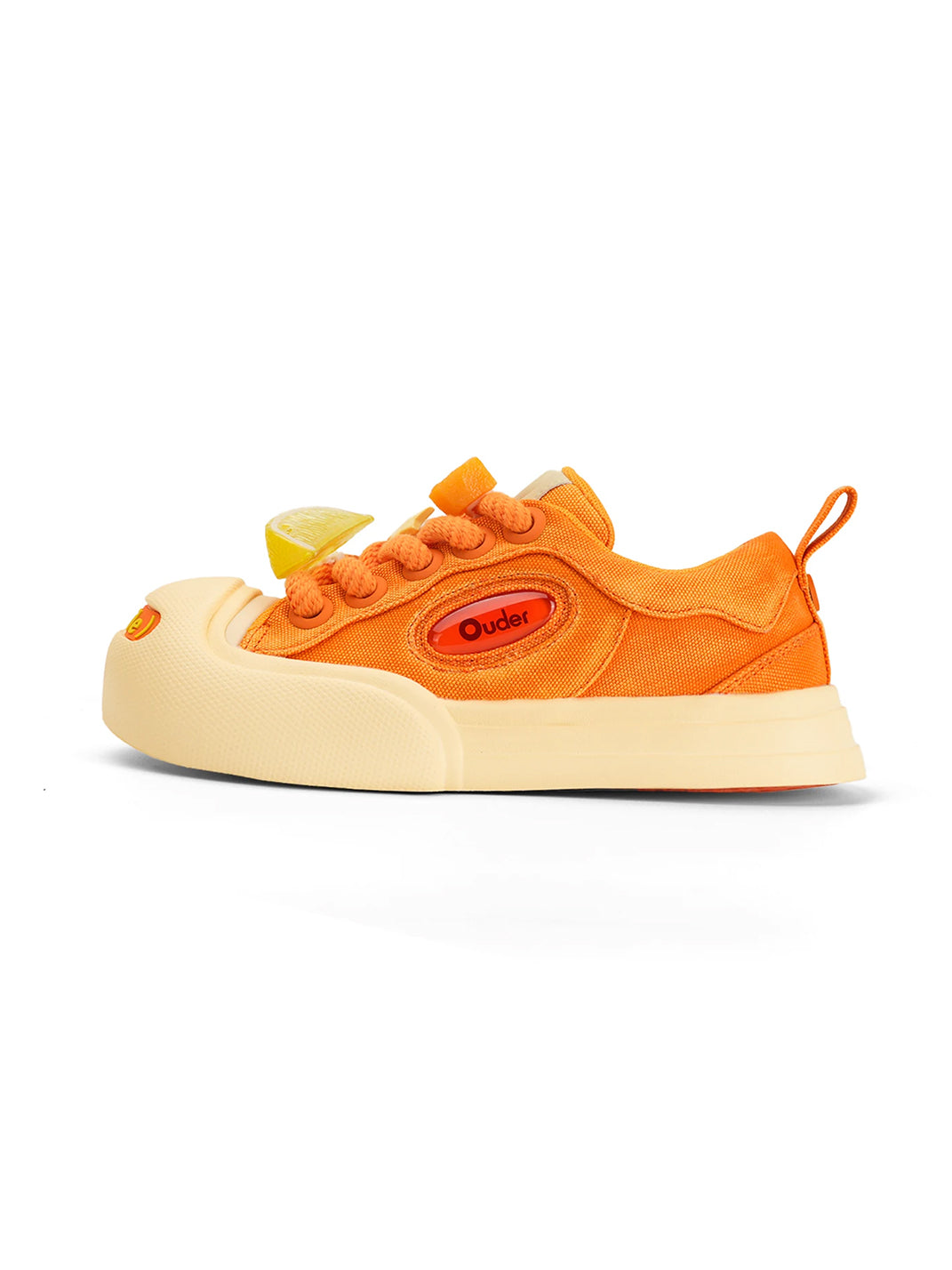 Orange Canvas Smile Toe Platform Sneakers - 1