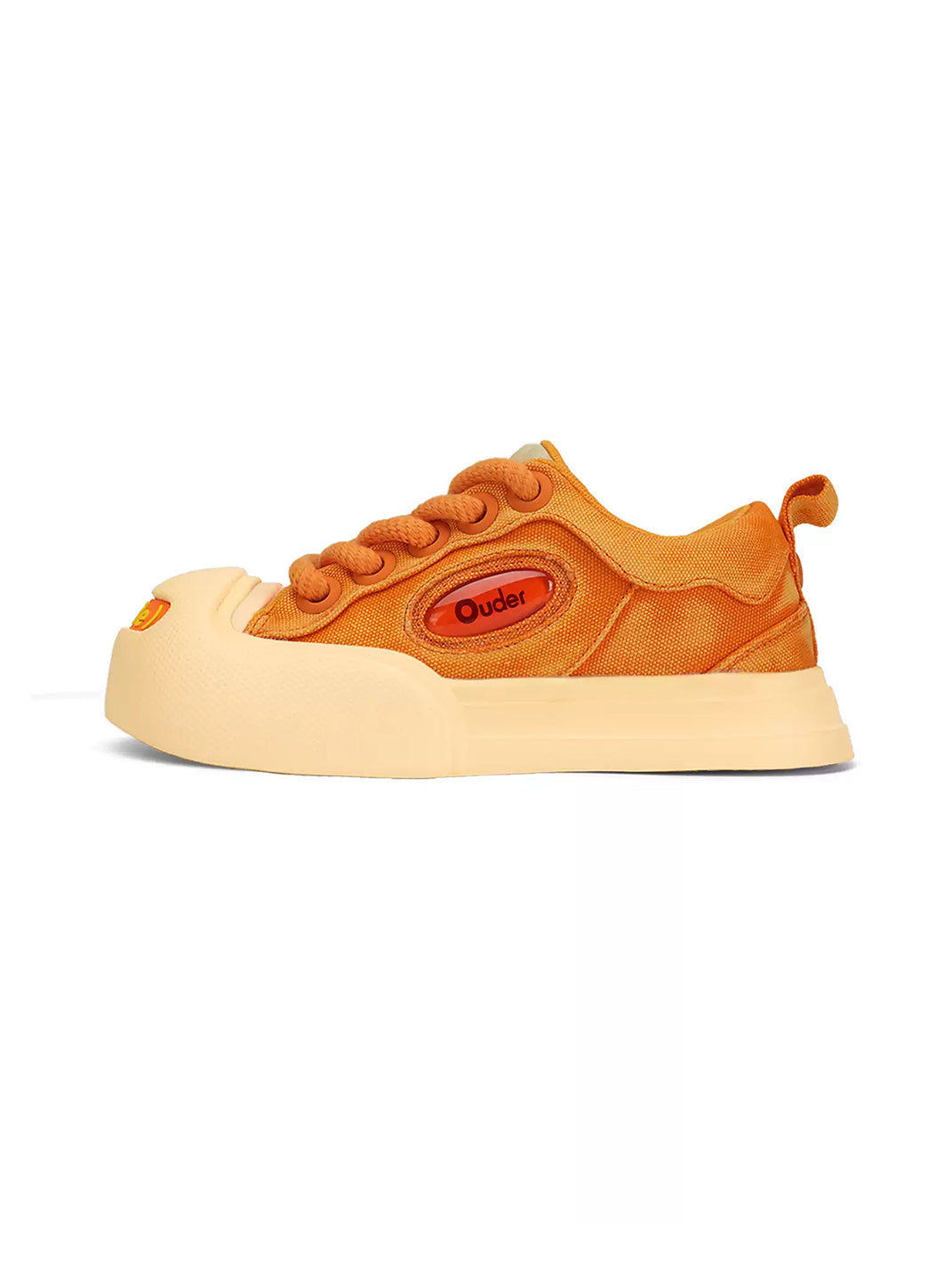 Orange Canvas Smile Toe Platform Sneakers - 7