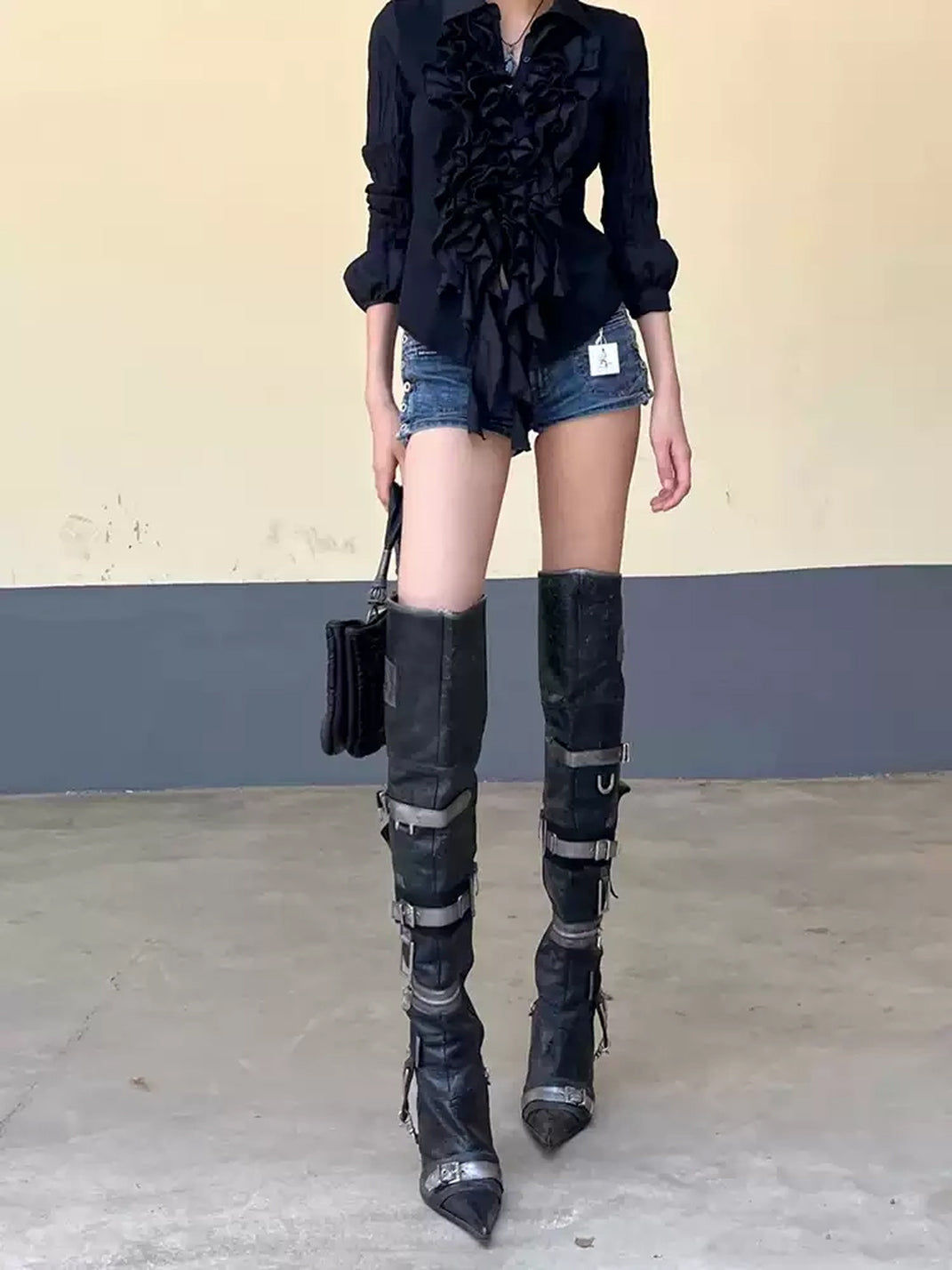 Buckle Strap Over-the-Knee Stiletto Boots - product view 2