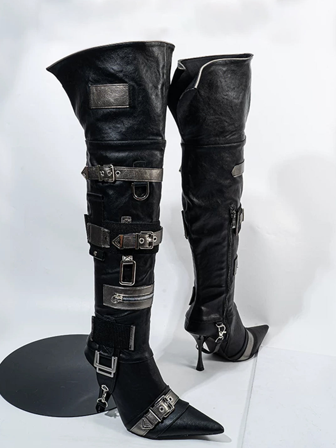 Buckle Strap Over-the-Knee Stiletto Boots - product view 5