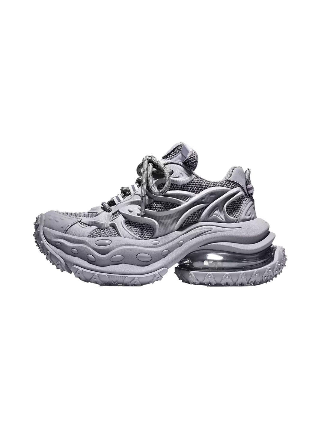 Layered Gray Mesh Air-Heel Sneakers - product view 1