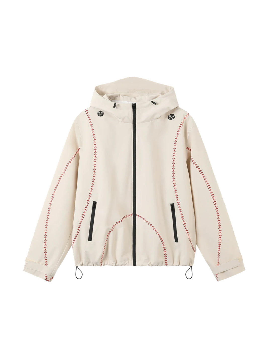Contrast Stitch Angled Zip Hooded Jacket - product view 1