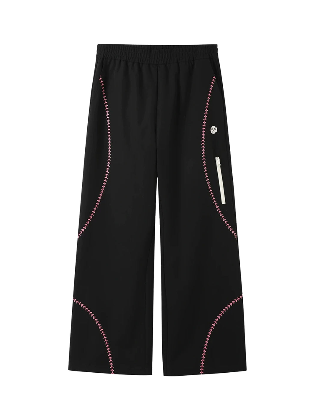 Contrast Stitch Straight Leg Zip Pocket Pants - product view 1