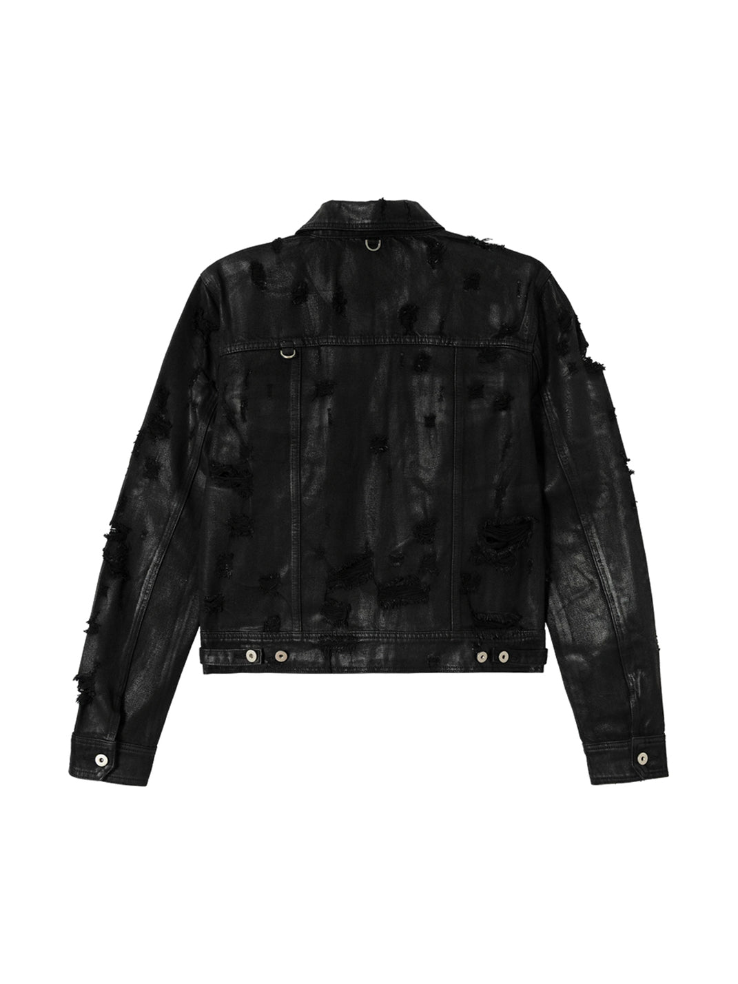 Distressed D Ring Cropped Denim Jacket - product view 6